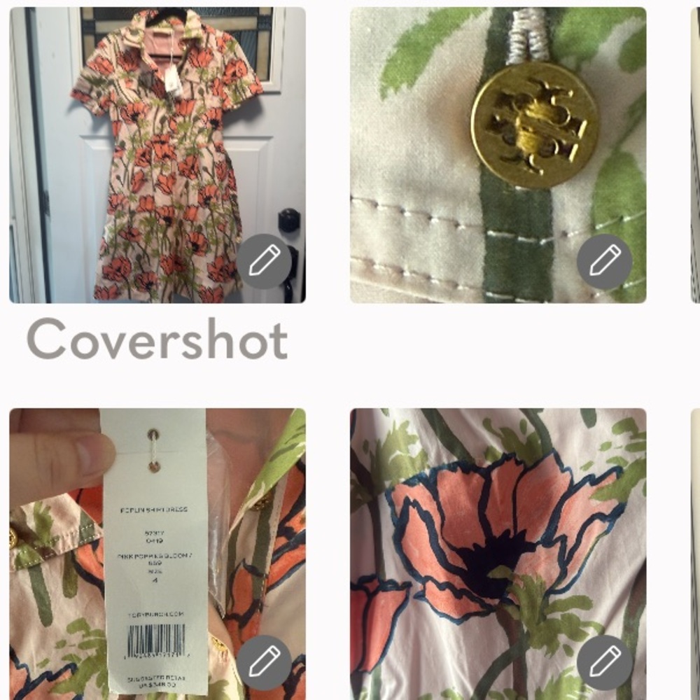 Tori Burch Floral Peach/Green Dress sz4